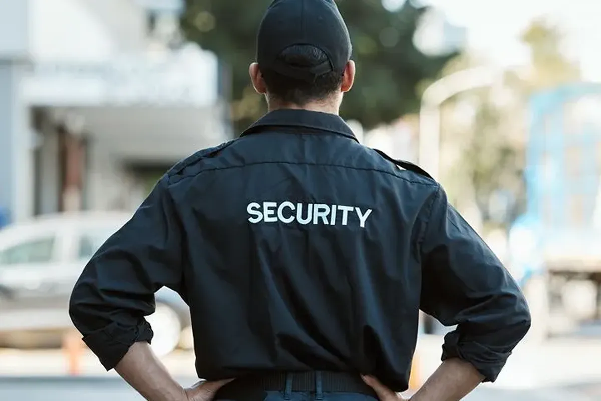 Security professional in protective clothing on patrol in Ireland